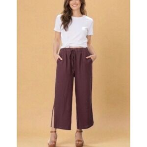 Jaded Gypsy Camilla linen pants aubergine nwt s/m